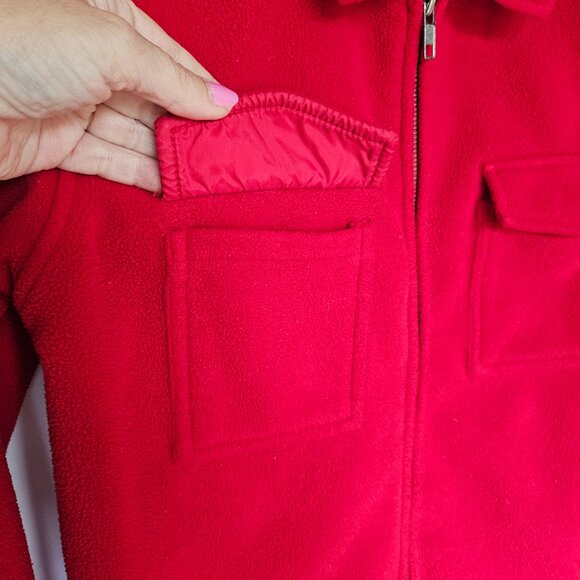 GAP Women's Red Fleece Zippered Jacket with Pockets, Size XS - Picture 9 of 16